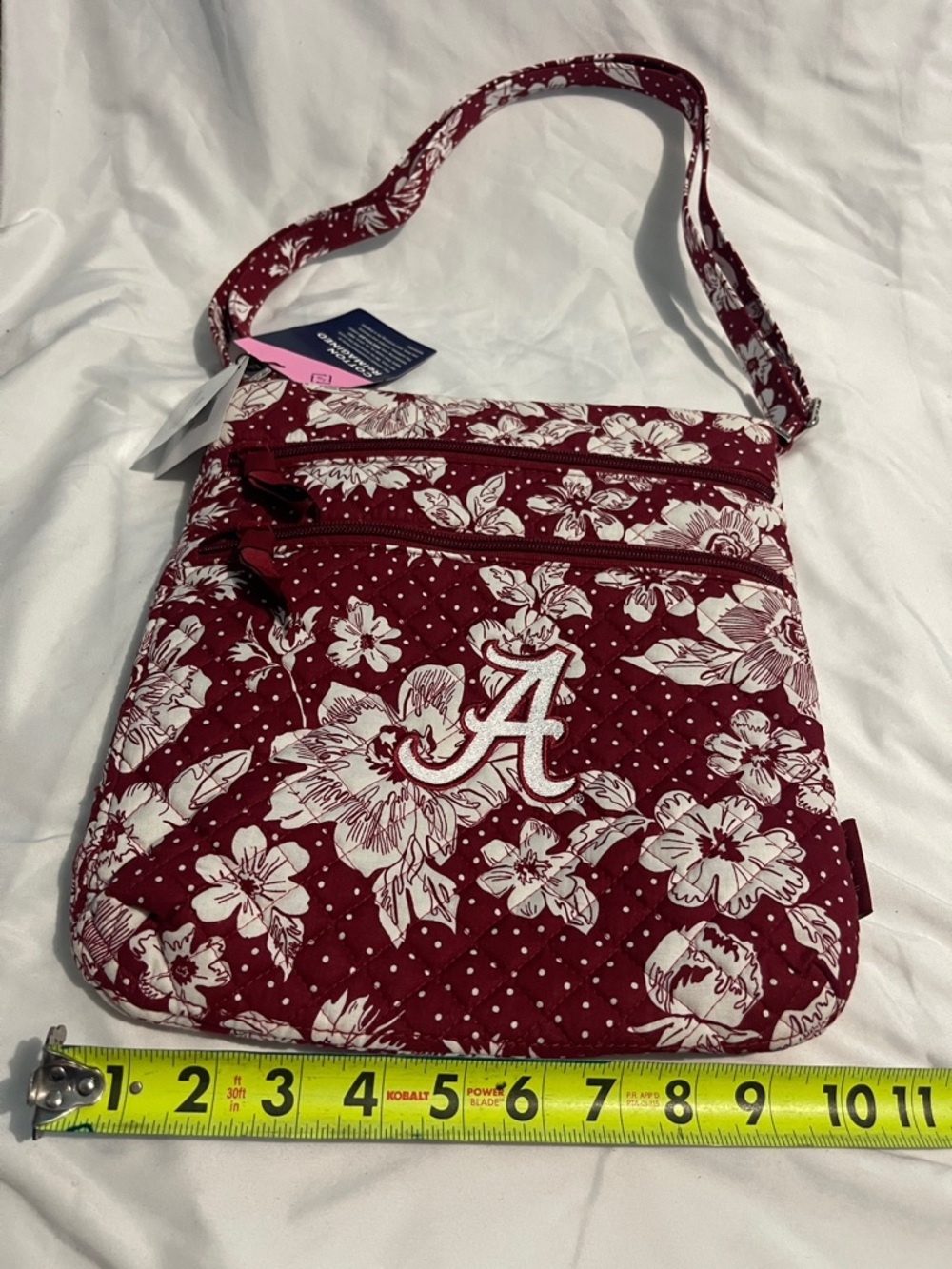 Vera Bradley Crimson Floral Crossbody Bag - Maroon & White - Picture 8 of 10